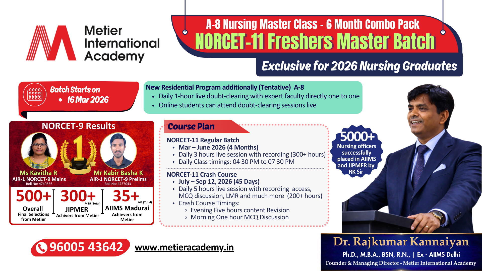 🚀 NORCET-11 Freshers Master Batch – Admission Open